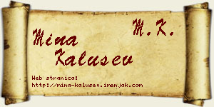 Mina Kalušev vizit kartica
